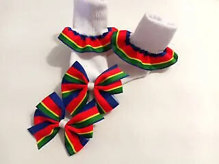 $10.50 • Buy Primary Color Ruffle Socks