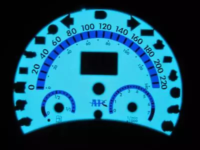 Fits 98-04 VW Beetle Bug Kilometers Volkswagen Automatic White Face Glow Gauges • $24.99