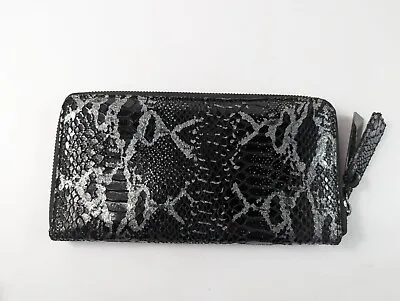 Kenneth Cole Large Snakeprint Leather Zip Around Purse 21cm X 11cm Pristine • £13.99