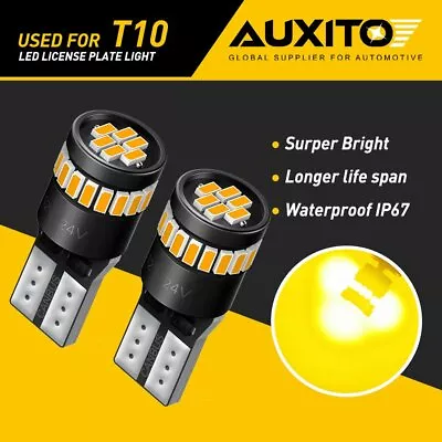 AUXITO T10 168 194 2825 Amber LED License Plate Side Marker Light Bulb Canbus • $8.99