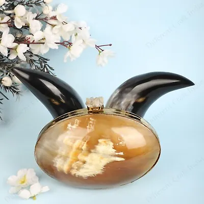 Vintage Buffalo Horn Shape Smooth Polished Crossbody Unique Clutch Bag Womens • $65.59