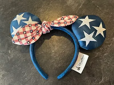 Disney Parks Minnie Mouse Star Headband All American Girl Ears Costume Bow Hat • $9.99