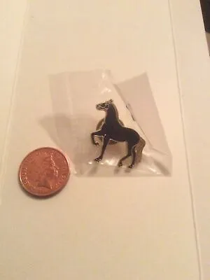 Black Pony Horse Riding Equestrian Metal Enamel Pin Badge • £2.49