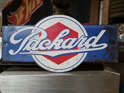 Vintage Packard Porcelain Service Sign Gas Station Pump Motor Oil Dealership • $155