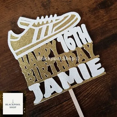 Adidas Trainer Birthday Cake Topper Choose Your Colour Glitter Name And Age  • £5.99