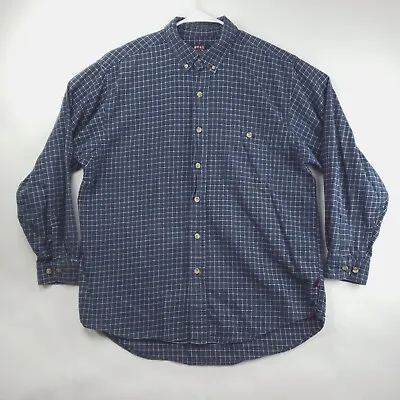 Moose Creek Shirt Mens XL Blue Plaid Long Sleeve 100% Cotton Flannel Button-Down • $24.31