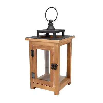 Better Homes & Gardens Decorative Wood And Metal Lantern Candle Holder Brown • $20.29