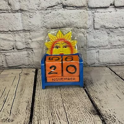 £7 • Buy 15cm Colour Sunrise Vintage Style Wooden Perpetual Eternal Calendar Blocks Day