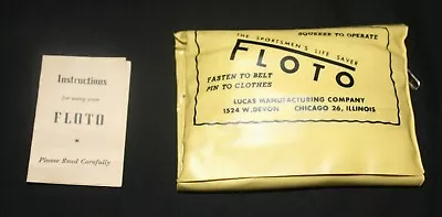 Floto  Sportsmen's Life Saver  / Vintage Fishing Life Jacket~Ring / Lucas IL   • $9.50