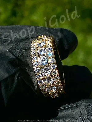 Men's Ice Out 2.5ct Ice Out Iced Cz 14k Gold/Rhodium Finish Pinky Ring Size 7-12 • $31.98