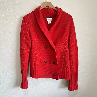 VTG Neiman Marcus Women's L 100% Cashmere Button Front Double Breasted Cardigan • $68.95