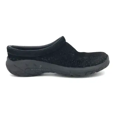 Merrell Womens Encore Breeze Clogs Shoes Solid Black Mules Leather Slip On 9 M • $29.99