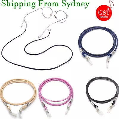 $4.99 • Buy Leather Cord Sunglasses Reading Glasses Spectacles Eyeglass Holder Strap Chain