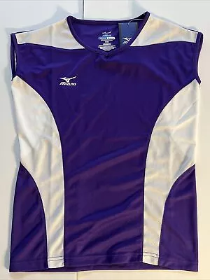 Mizuno Sleeveless Drylite Volleyball Shirt Women’s Size-XXS Purple & White NEW • $9.99