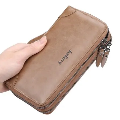 Mens Long Leather Wallet Zipper Large Phone Holder Bag Business Clutch Handbag • $7.67