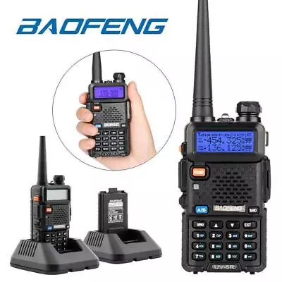 $46.91 • Buy BF UV-5R Walkie Talkie 5W VHF UHF Dual Band Handheld Two Way Radio+Earpiece AU