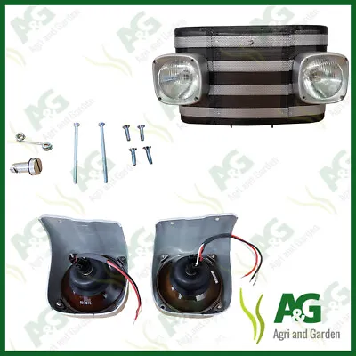 Front Grill Kit C/w Headlamps 13  Suits Massey Ferguson Tractor 135 145 • £79.95