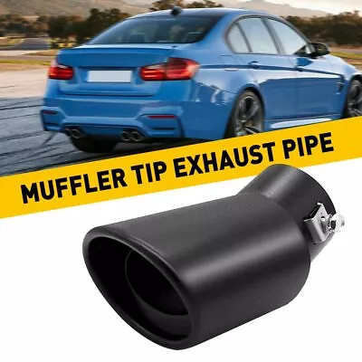 Black 62mm Inlet Stainless Steel Car Exhaust Pipe Tail Throat Muffler Tip Bend • $15.19