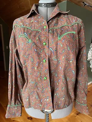 1950s/1960s Women’s Vintage Paisley Long Sleeved  Western Shirt Handmade • $30