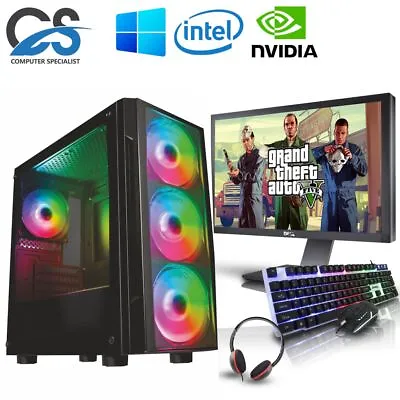 Fast Gaming Intel Quad Core I7 16GB RAM 1TB HDD & 128GB SSD 2GB GT710 PC Bundle • £219.99