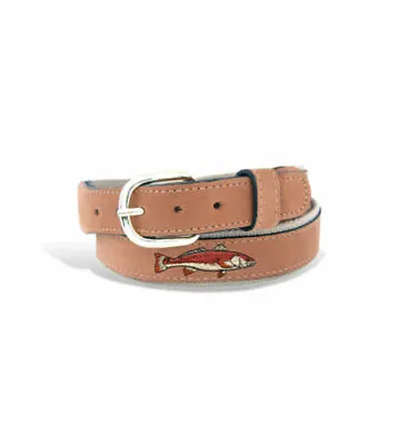 Zep Pro Embroidered Leather Canvas Belt Redfish Red Fish Select Size • $28.99