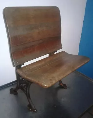 RARE VINTAGE Cast Iron & Wood Folding Student Desk Chair. BUFFALO HARDWARE Co #5 • $399.99