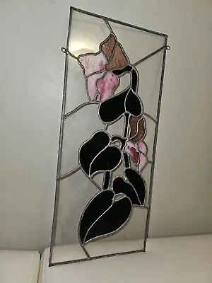 Vintage Floral Stained Glass Window/wall Hang • $50