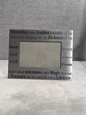 Metal Picture Frame With Etched Phrases For Memories Fits 3x5 Photo • $19.98