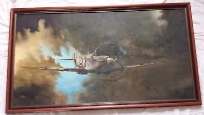 Spitfire Oil Painting On Board 42` X 22.75` R Oliver After Barrie A.F. Clarke. • £1500