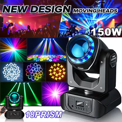 150W LED Moving Head Lights 18Prism RGBW Gobo Beam Stage Spot Light DJ Disco DMX • $116.99