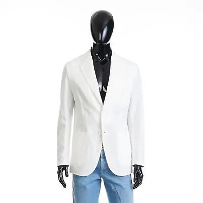 BRIONI 2595$ White Deconstructed Blazer Jacket - Cotton & Linen • $1595