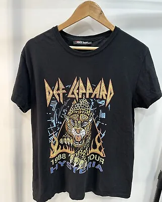 Official Def Leppard Hysteria '88 Tour Print’ Black T-Shirt With Back Print • $22