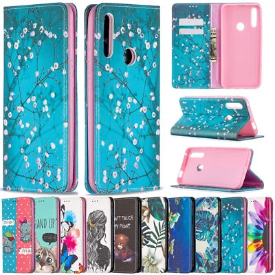 For Huawei Y9 Prime Y5 Y6 P40 Patterned Magnetic Leather Wallet Flip Case Cover • $16.99
