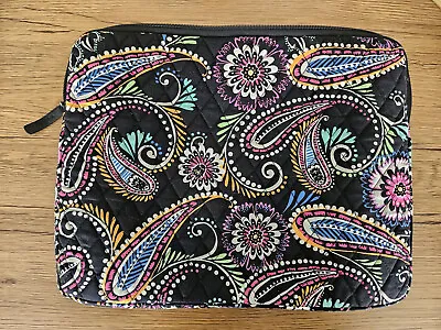 Vera Bradley Laptop Sleeve Black Paisley Bandana Swirl Cloth Computer Cover • $12.95