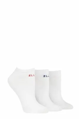 £8.99 • Buy Ladies 3 Pair Elle Plain Cotton No-Show Trainer Socks