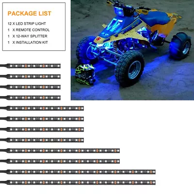 12X LED Neon UnderGlow Light Accent Strip Kit For Suzuki KingQuad 500 750 LT-Z50 • $39.49