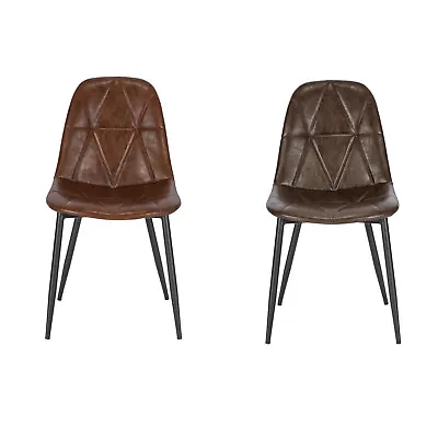 2/4/6x Dining Chairs Faux Leather Upholstered Chairs With Backrest Restaurant • £58.99