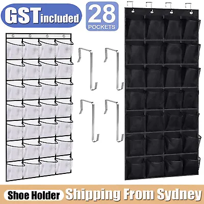 $19.87 • Buy 28 Pockets Shoe Holder Bag Organiser Over Door Hanging Shelf Rack Storage Bag AU