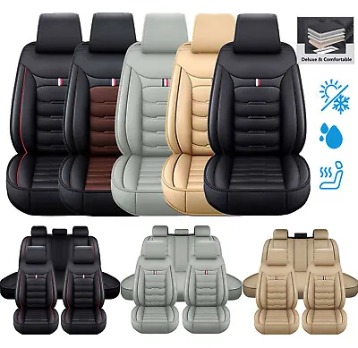 5 Seat Full Set Car Seat Covers Luxury Leather Universal Front Rear Back Cushion • $56.69