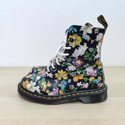 Dr Martens 1460 Pascal Darcy Wanderlust Flowers Floral White Leather Boots Uk 3 • £99.99