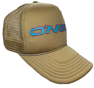 $19.99 • Buy O'NEILL ONEILL Meshback Snapback Rope Beige W/ Blue Logo Truckers Hat Cap