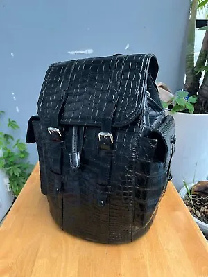 Genuine Crocodile Alligator Leather Men's Laptop Travel Casual Carry Backpack • $820