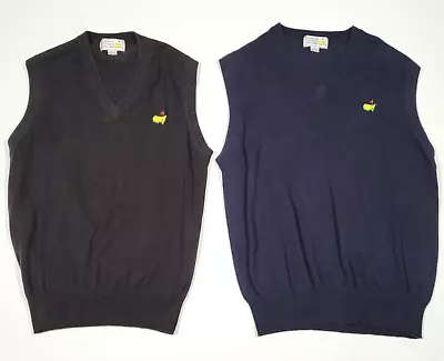 Vtg Augusta National Golf Shop Masters Sweater Vest Lot Of 2 Black Navy Large • $15