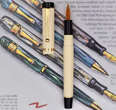 VISCONTI 1991 Classic Ivorine Celluloid Glass Nib Pen • $750