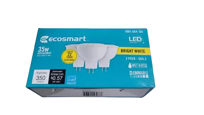 3-PACK EcoSmart 35W Equivalent MR16 Dimmable Energy Star LED Light Bulb GU5.3 • $19.99