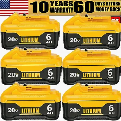 1/4 Pack Battery For DeWalt 20V 20 Volt Max 6.0AH DCB206 Lithium Ion Replacement • $26.50