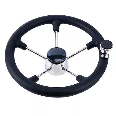 13-1/2'' Boat Marine 5 Spoke Destroyer Steering Wheel With Black Foam Grip Knob • $58.49