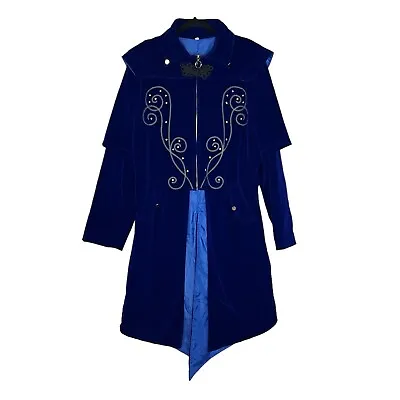 Mens Velvet Goth Steampunk Victorian Tail Coat SIZE XL Blue Cosplay Costume • $59.99