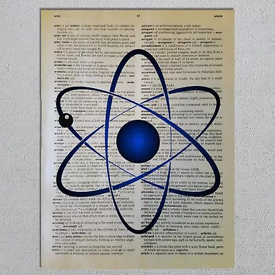 Atom Atomic Model Physics Science Nerd Math Dictionary Page Art Print • $12.50