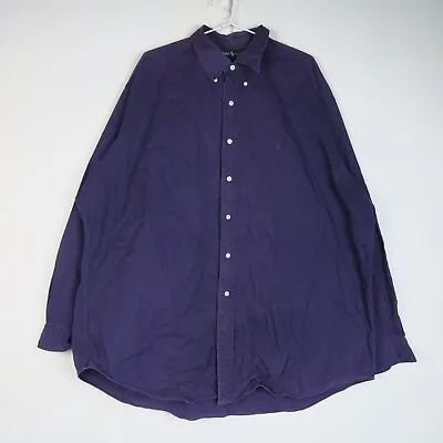 Ralph Lauren Blake Mens Buttons Up Shirt Size 2XL XXL Blue Collared Long Sleeve • $26.39